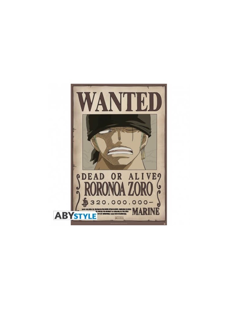 ONE PIECE - Poster «Wanted Zoro New » roulé filmé (91.5x61)
