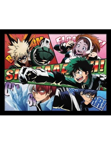 My Hero Academia Comic Action 30 x 40 cm Framed Print