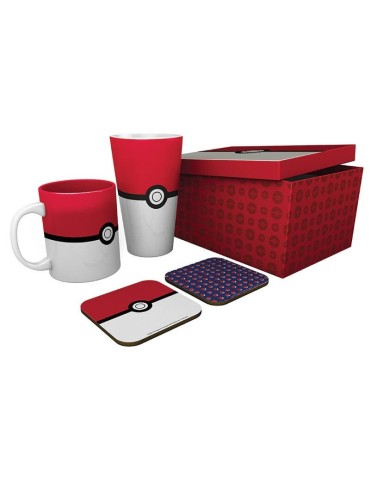 POKEMON - Pck Verre XXL + Mug + 2 Coasters "Pokéball"