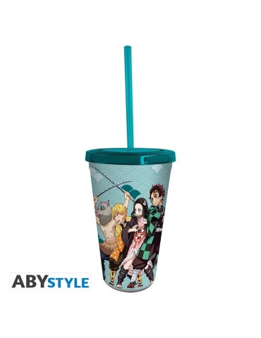 DEMON SLAYER - Gobelet avec paille - 470 ml - Groupe