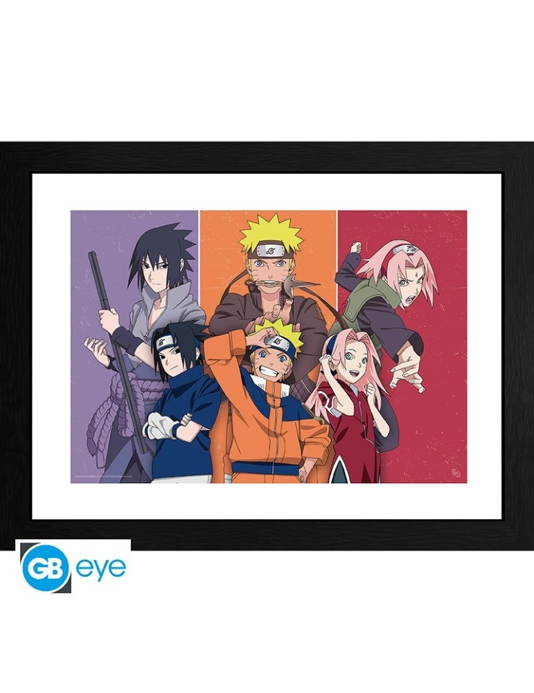 NARUTO SHIPPUDEN - Tirage encadré "Adultes et enfants" (30x40)
