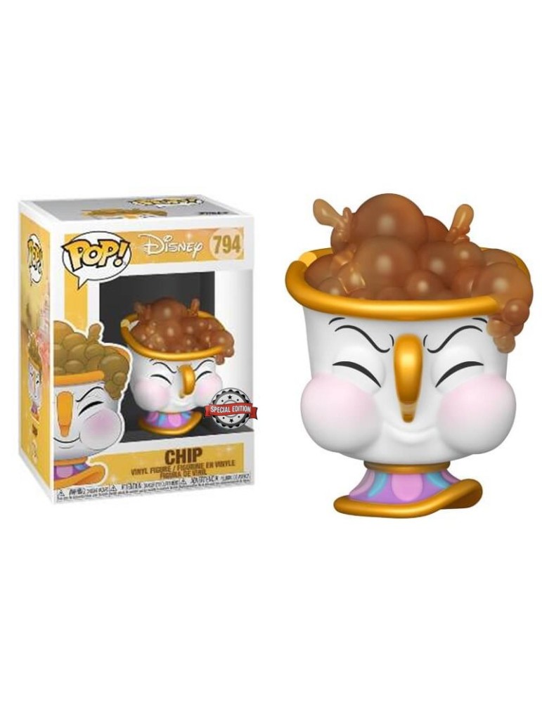 Disney - Funko Pop 794 La Belle et la Bête Chip W/Bubbles Exclu
