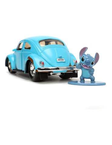 Disney Lilo & Stitch 1/32 Hollywood Rides Blue Volkswagen Beetle avec figurine