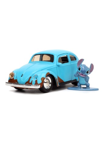Disney Lilo & Stitch 1/32 Hollywood Rides Blue Volkswagen Beetle avec figurine
