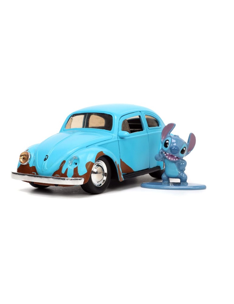 Disney Lilo & Stitch 1/32 Hollywood Rides Blue Volkswagen Beetle avec figurine