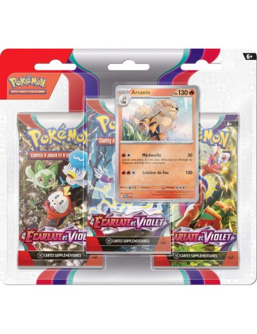 Pokémon Tripack 3 Boosters EV01 Ecarlate et Violet - Arcanin ( Version Française )