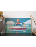 Ponyo sur la falaise Tableau Laminé en Bois Ponyo et Sosuke