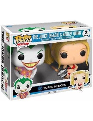 DC Comics - Funko Pop pack 2 figurines The Joker & Harley Quinn ( Beach )