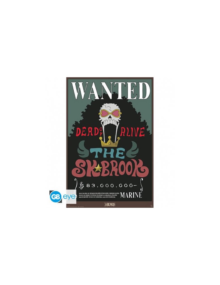 ONE PIECE - Poster "Wanted Brook" roulé filmé (91.5x61cm)