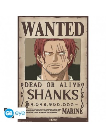 ONE PIECE - Poster "Wanted Shanks" roulé filmé (91.5x61cm)
