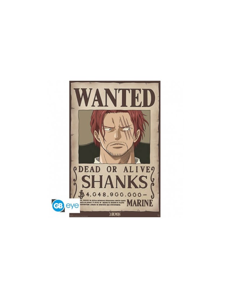 ONE PIECE - Poster "Wanted Shanks" roulé filmé (91.5x61cm)
