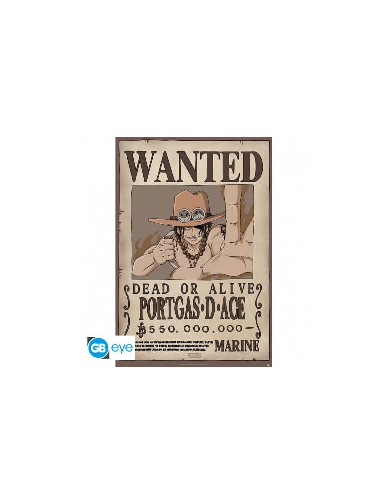 ONE PIECE - Poster "Wanted Ace" roulé filmé (91.5x61cm)