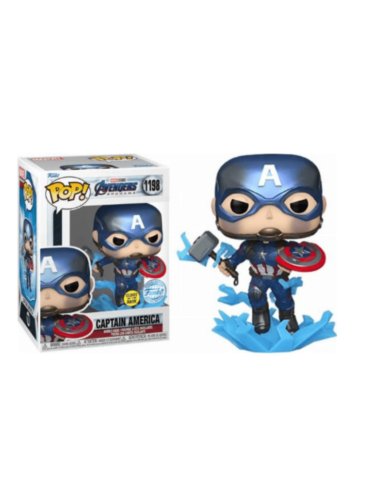 Marvel Avengers Endgame - Funko Pop 1198 Captain America /Hammer ( GLOW ) ( emballage endommagé )