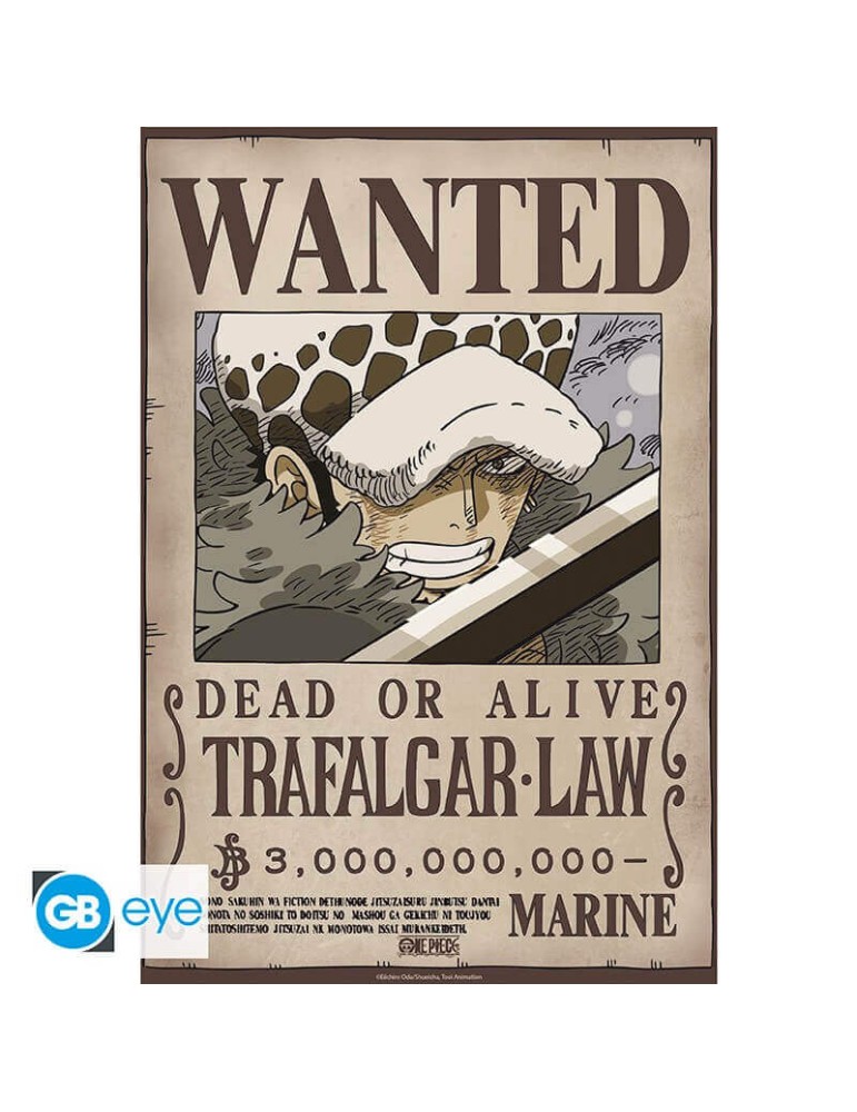 ONE PIECE - Poster Chibi 52x38 - Wanted Trafalgar Law Wano