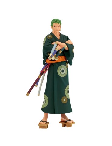 One Piece DXF Grandline Series Wanokuni Roronoa Zoro Yukata 17 cm