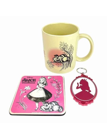 Disney set mug, sous-verre et porte-clés Alice in Wonderland Vintage