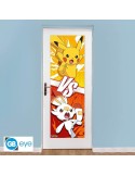 POKEMON - Poster de porte - Pikachu et Flambino - Roulé filmé(53x158)