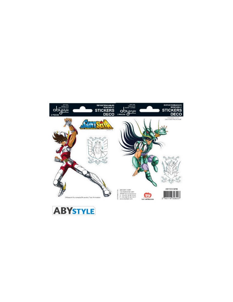 SAINT SEIYA - Stickers - 16x11cm/ 2 planches - Pégase/Shiryu