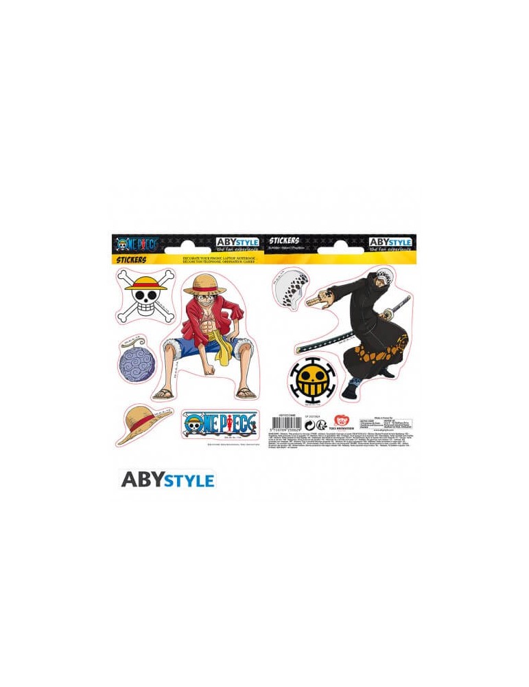 ONE PIECE - Stickers - 16x11cm/ 2 planches - Luffy & Law