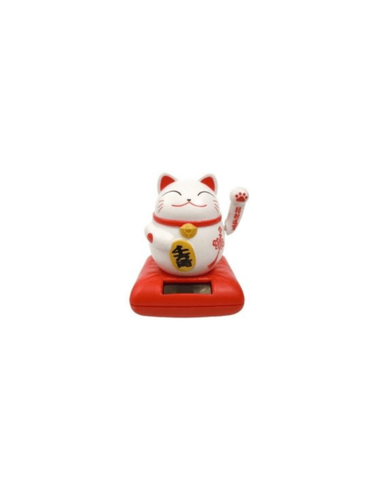 chat rieur Blanc Maneki Neko porte bonheur