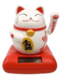 chat rieur Blanc Maneki Neko porte bonheur