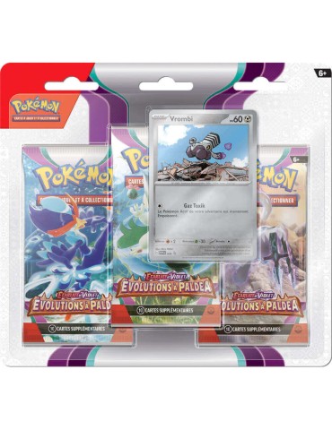Pokémon Tripack 3 Boosters EV02 Ecarlate et Violet - Evolutions à Paldea : Vrombi ( Version Française )