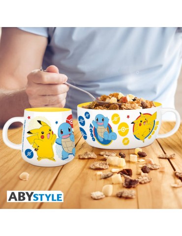 POKEMON - Set Petit Déjeuner Mug + Bol - Pikachu & Kanto Starters