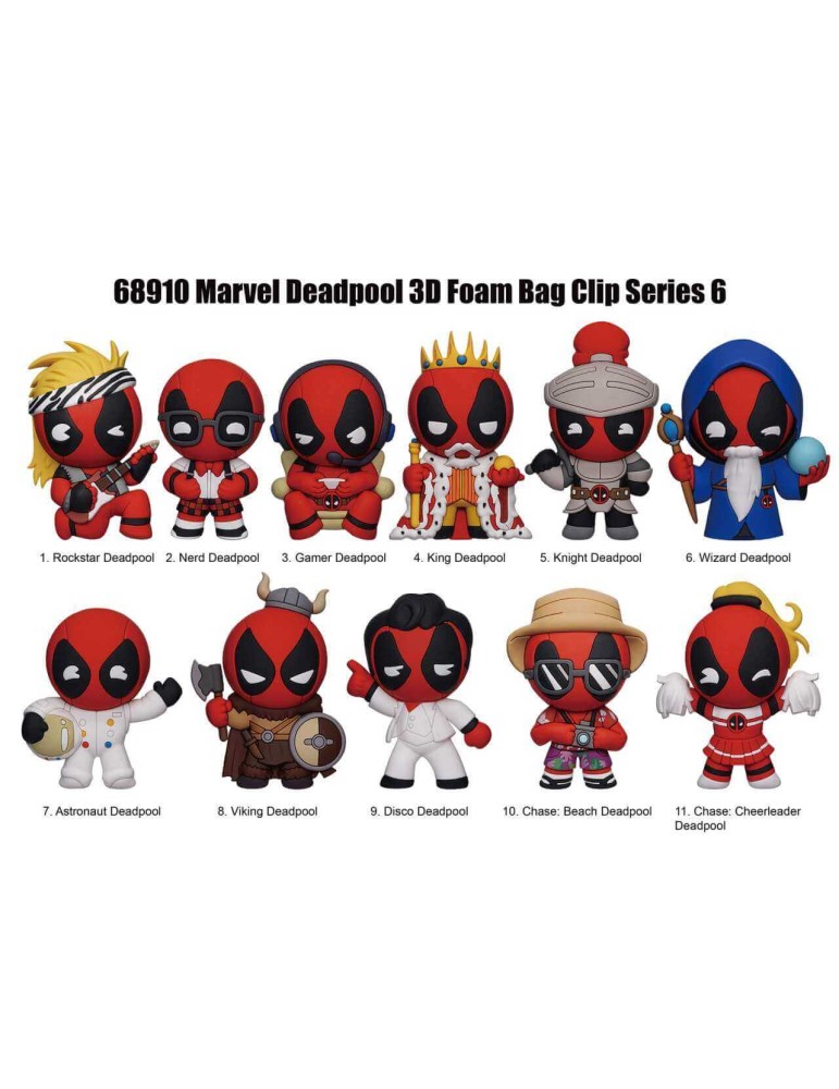 Marvel Deadpool présentoir porte-clés sac à dos 3D Serie 6 Blind pack
