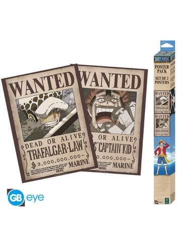 ONE PIECE - Wanted Law & Kid - Set de 2 posters '52x38'