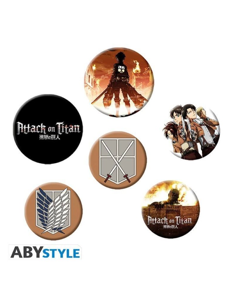 L'ATTAQUE DES TITANS - Pack de Badges - Personnages