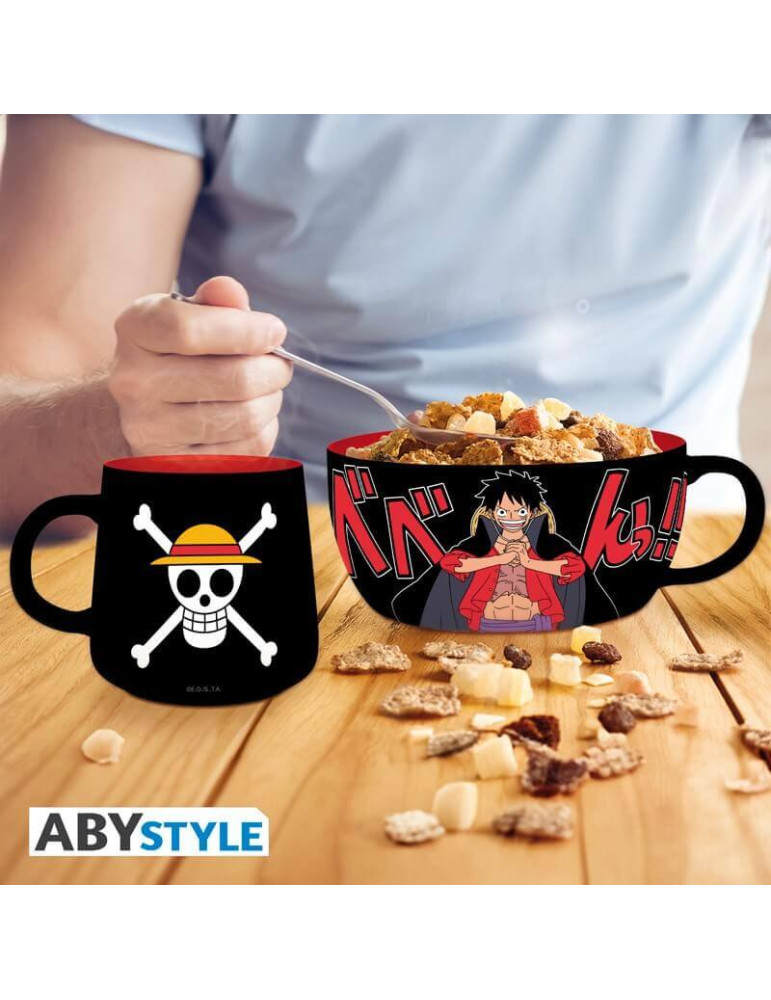 ONE PIECE - Set Petit Déjeuner Mug + Bol - Luffy