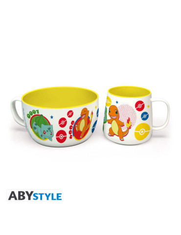 POKEMON - Set Petit Déjeuner Mug + Bol - Pikachu & Kanto Starters