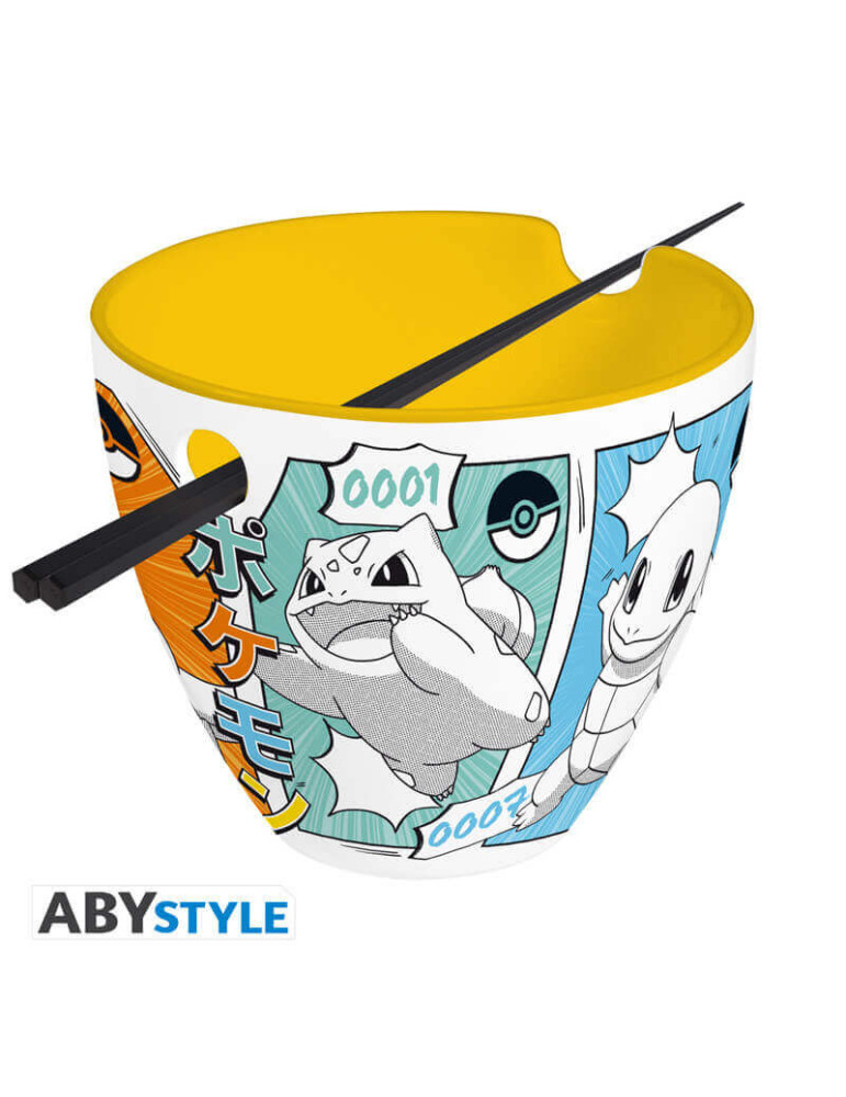 POKEMON - Bol à ramen avec baguettes - "Starters Manga"