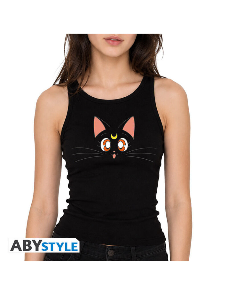 SAILOR MOON - Débardeur "Luna" - femme - noir - Taille : Large