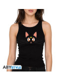 SAILOR MOON - Débardeur "Luna" - femme - noir - Taille : Large
