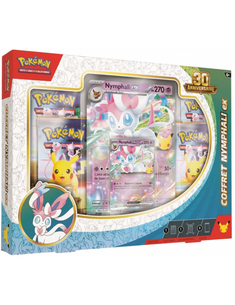 Pokémon - Coffret 4 Boosters - 30e Anniversaire : Nymphali EX ( Version Française )