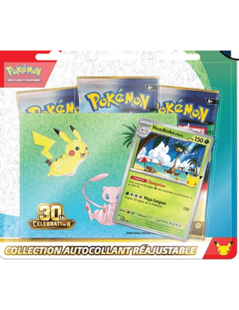 Pokémon · 30e Anniversaire - Pack Autocollant Réajustable Noadkoko d'Alola - FR