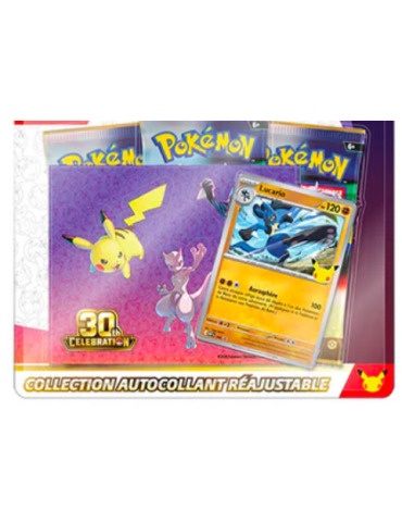 Pokémon · 30e Anniversaire - Pack Autocollant Réajustable Lucario - FR